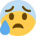 😰 पसीने से लथपथ चिंतित चेहरा इमोजी का अर्थ